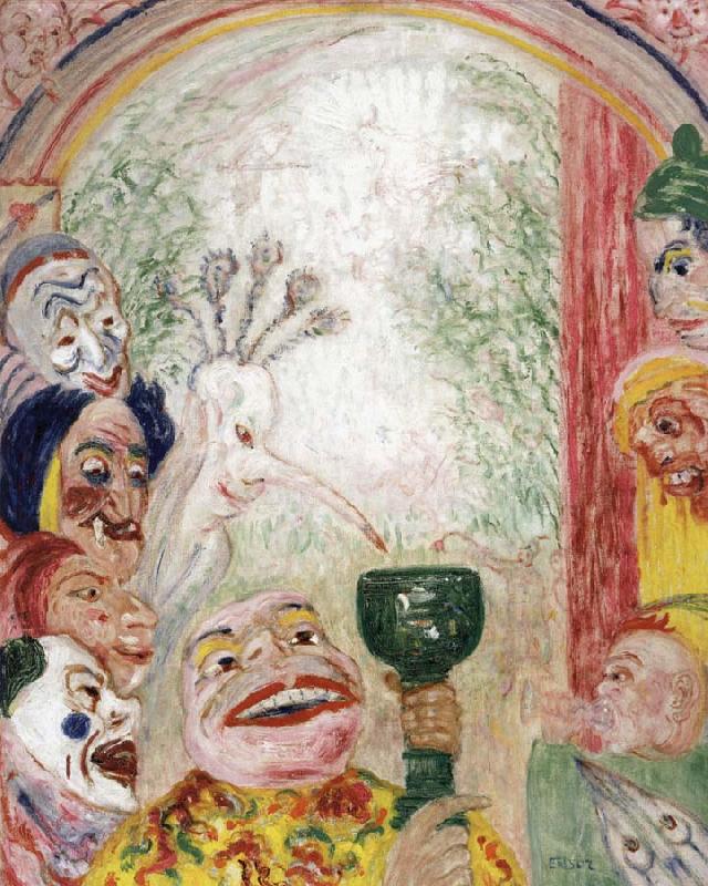 James Ensor The Song of the Wine or Thirsty Masks